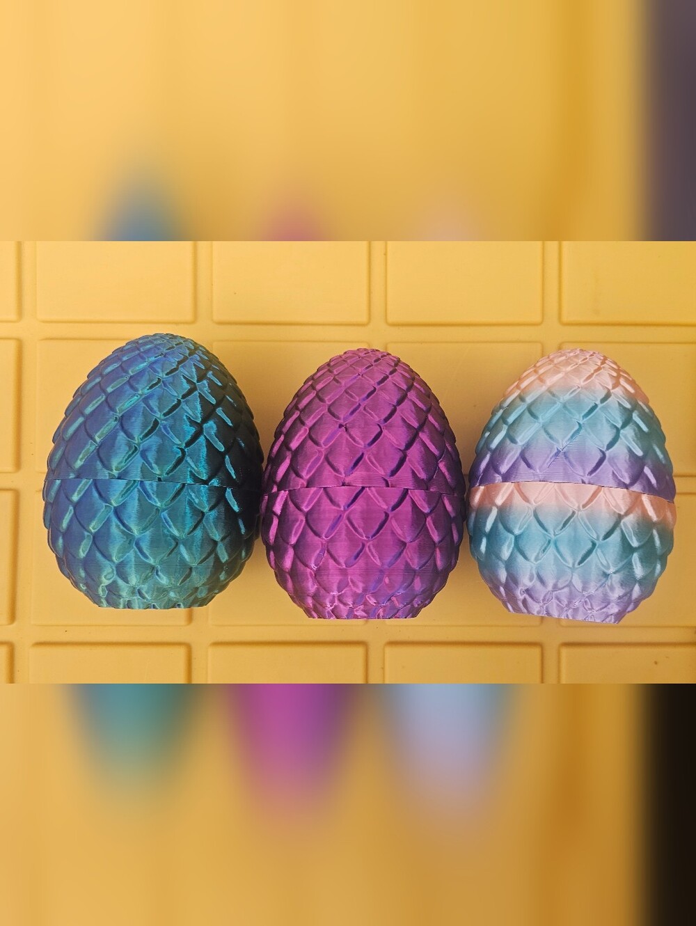 3D Printed Dragon Egg and Dragon Figurines Set